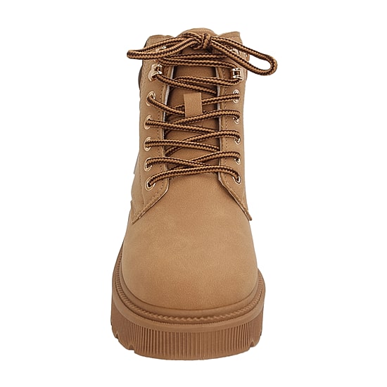 Yoki Womens Tim-14 Chunky Heel Combat Boots