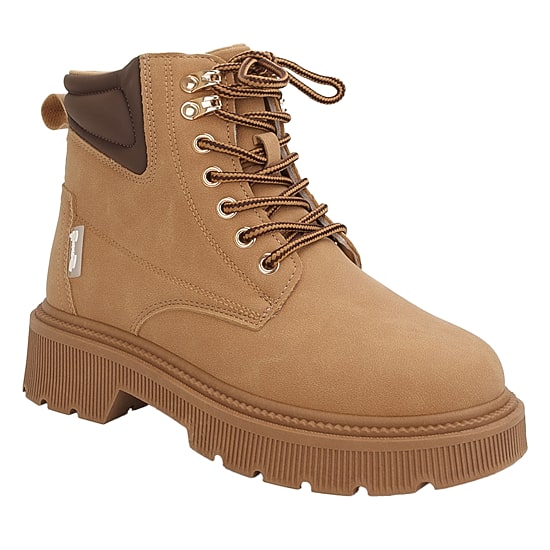 Yoki Womens Tim-14 Chunky Heel Combat Boots