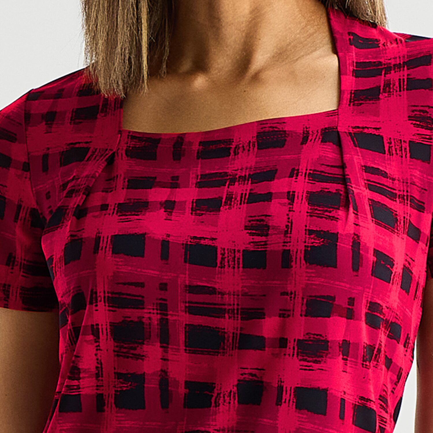 Black Label by Evan-Picone Womens Square Neck Short Sleeve Blouse