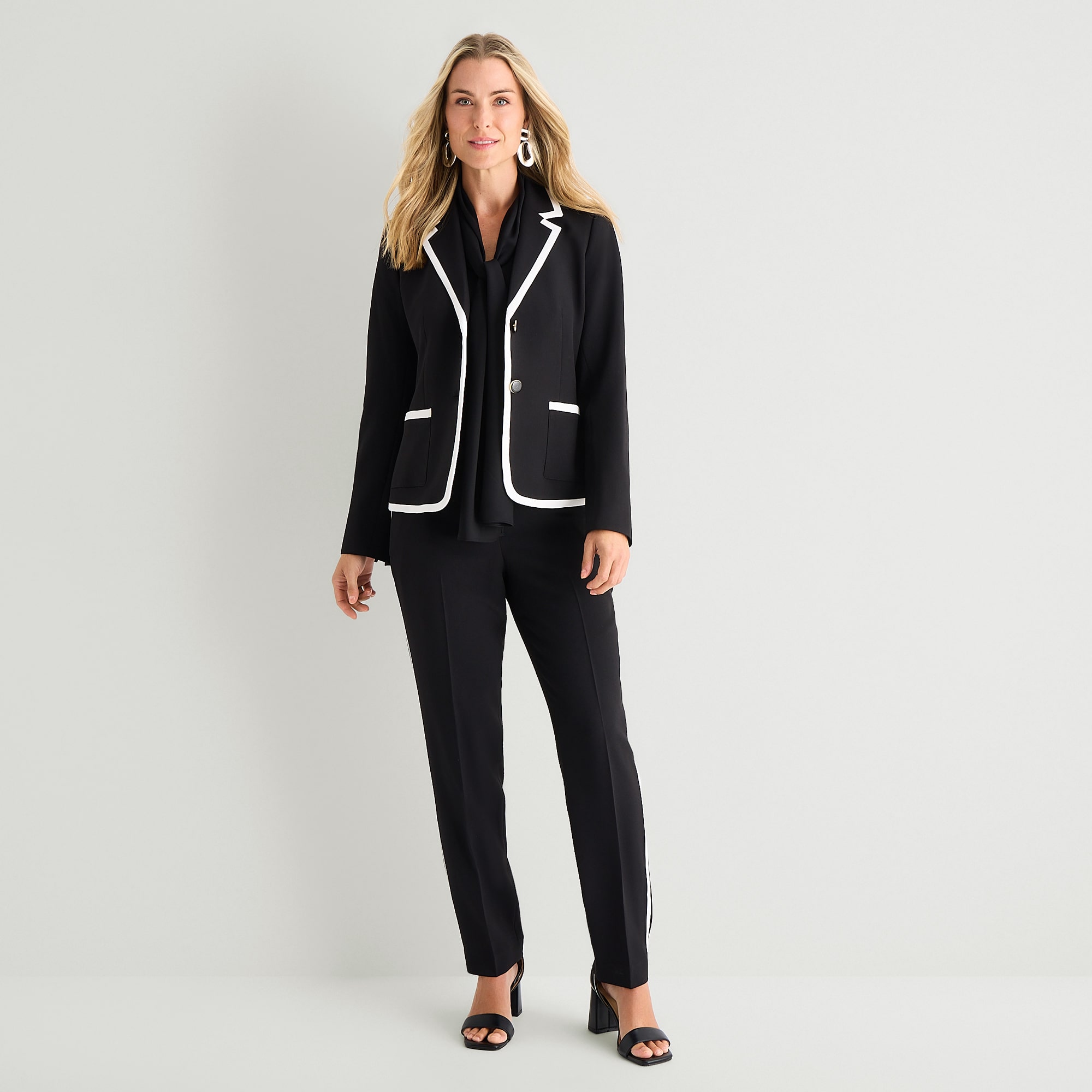 Black Label by Evan-Picone Womens Classic Fit Straight Suit Pant