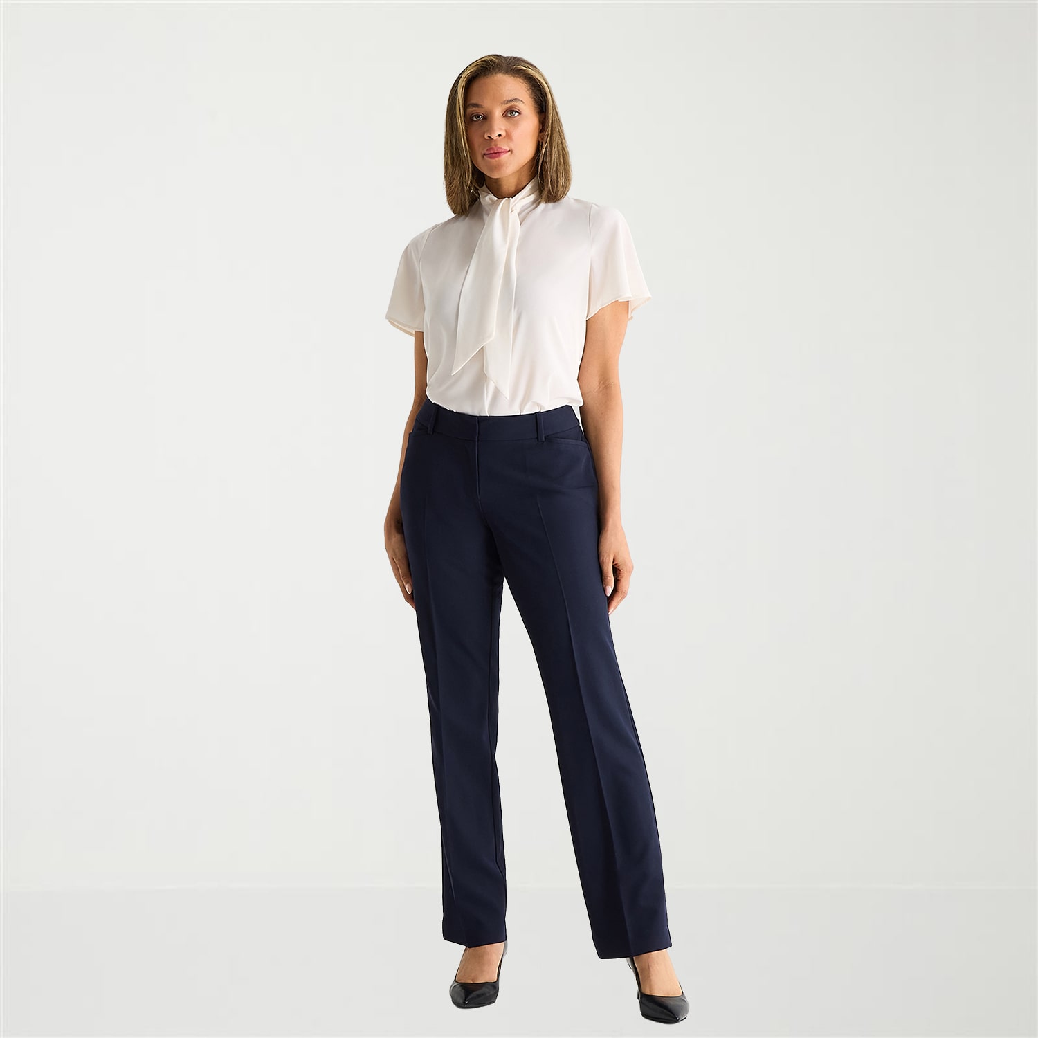 Liz Claiborne Audra Curvy Womens Tall Straight Mid Rise Trouser