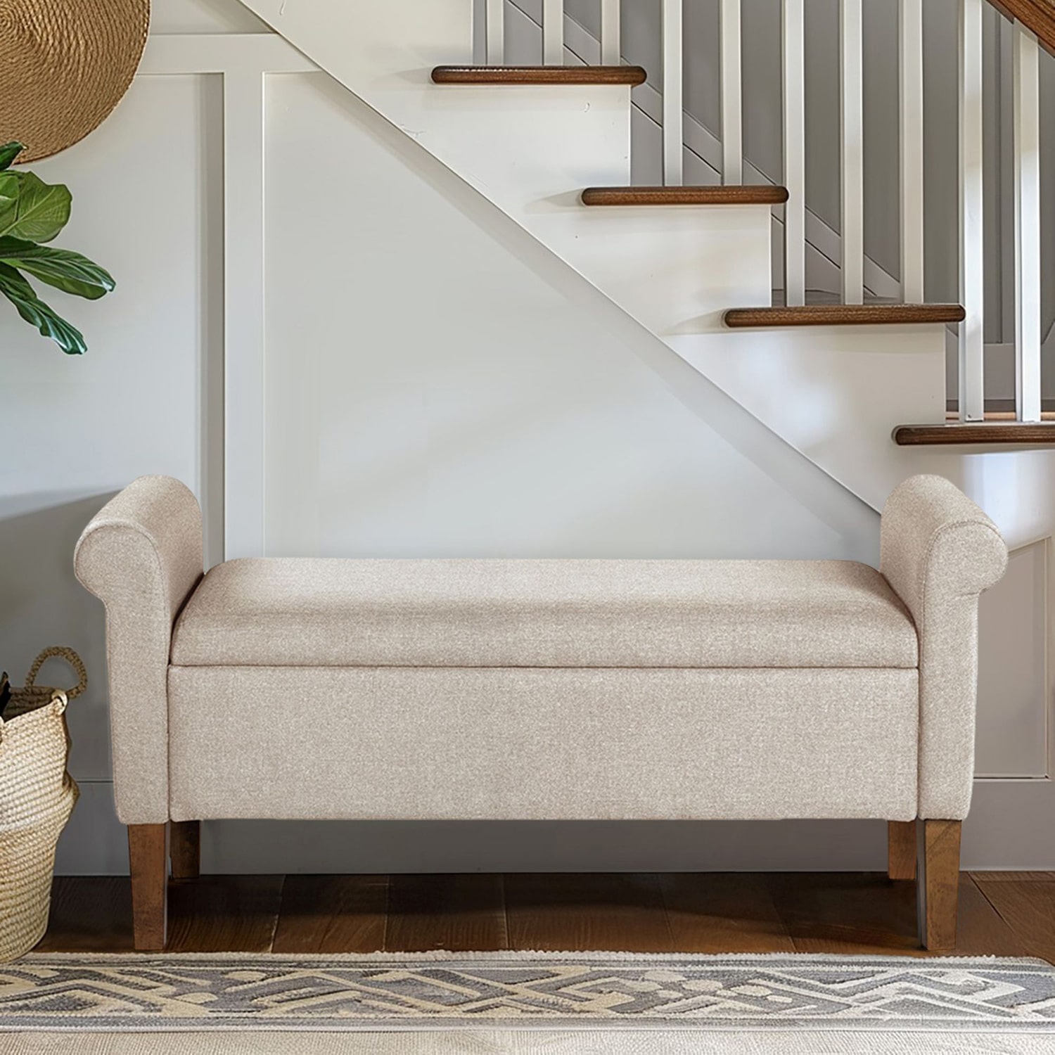 510 Design Aubrey Storage Bench in Cream