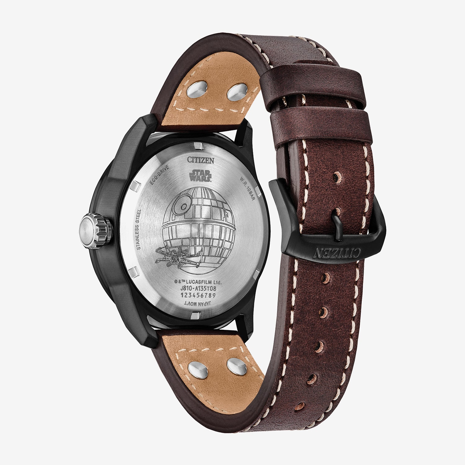 Citizen Ships Mens Brown Leather Strap Watch Aw1738-05w
