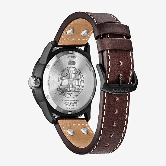 Citizen Ships Mens Brown Leather Strap Watch Aw1738-05w