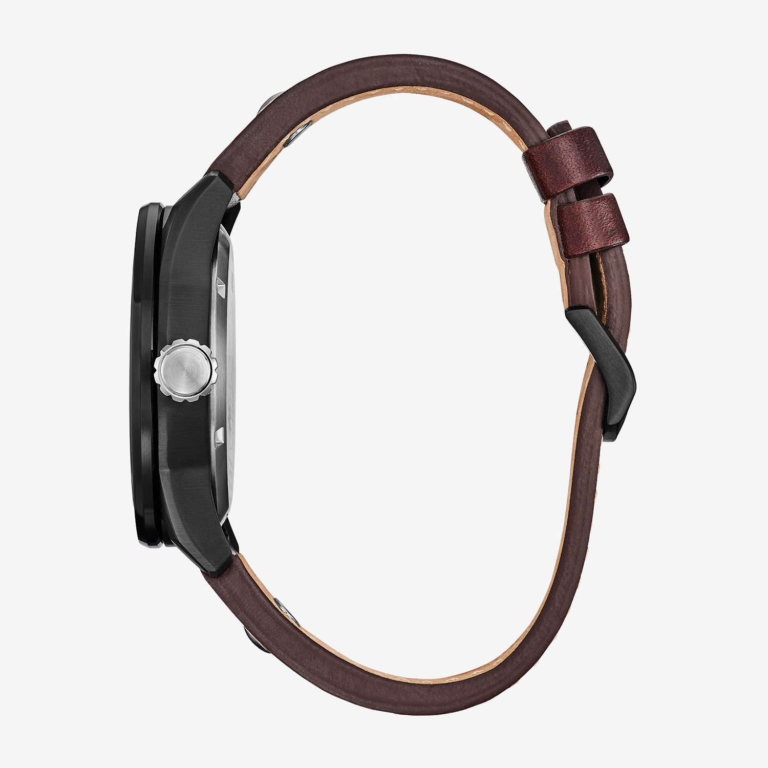 Citizen Ships Mens Brown Leather Strap Watch Aw1738-05w