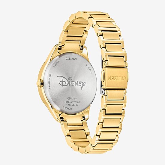 Citizen Mickey Mouse Womens Gold Tone Stainless Steel Bracelet Watch Fe6192-51d