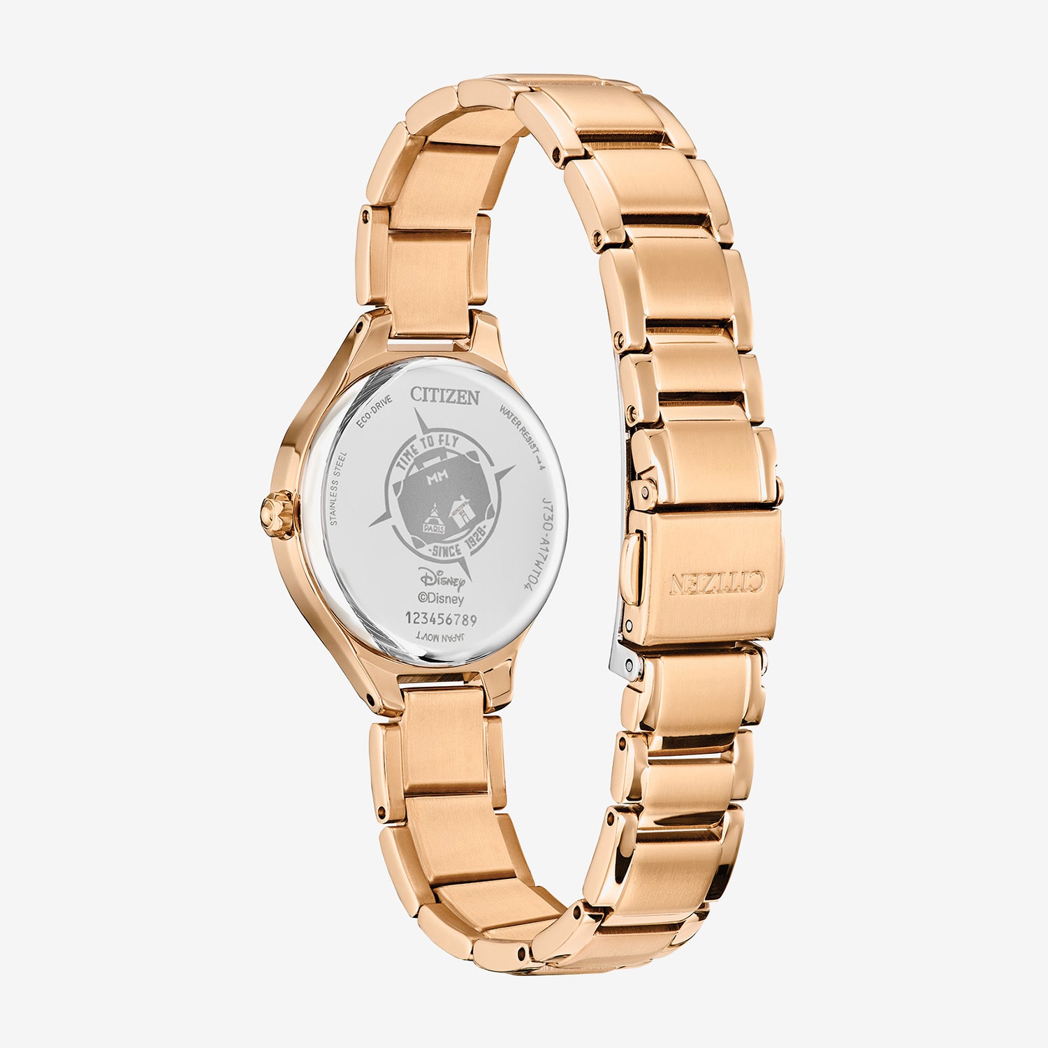 Citizen Mickeys Friends Womens Rose Goldtone Stainless Steel Bracelet Watch Fe2103-52d