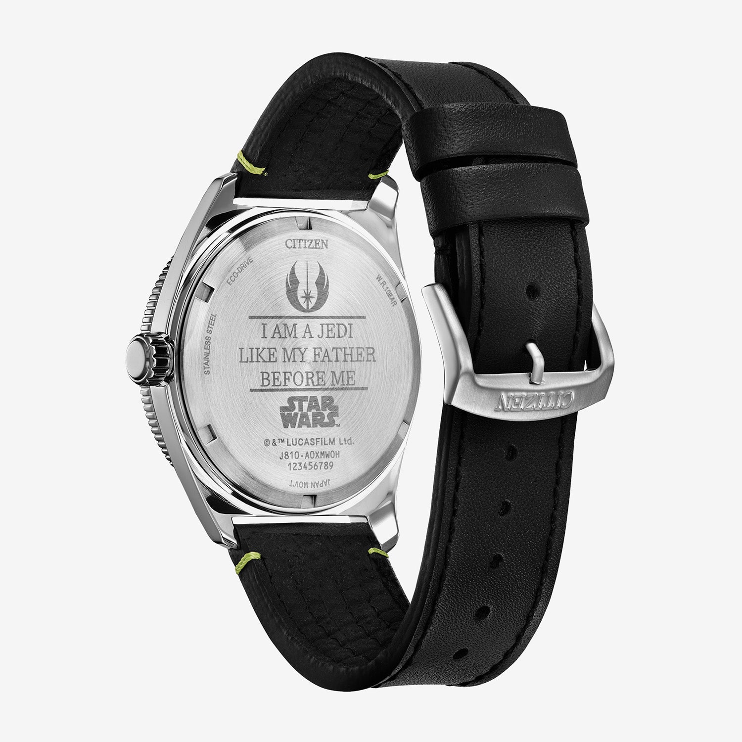 Citizen Luke Skywalker Mens Black Leather Strap Watch Aw1910-48w