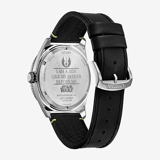 Citizen Luke Skywalker Mens Black Leather Strap Watch Aw1910-48w