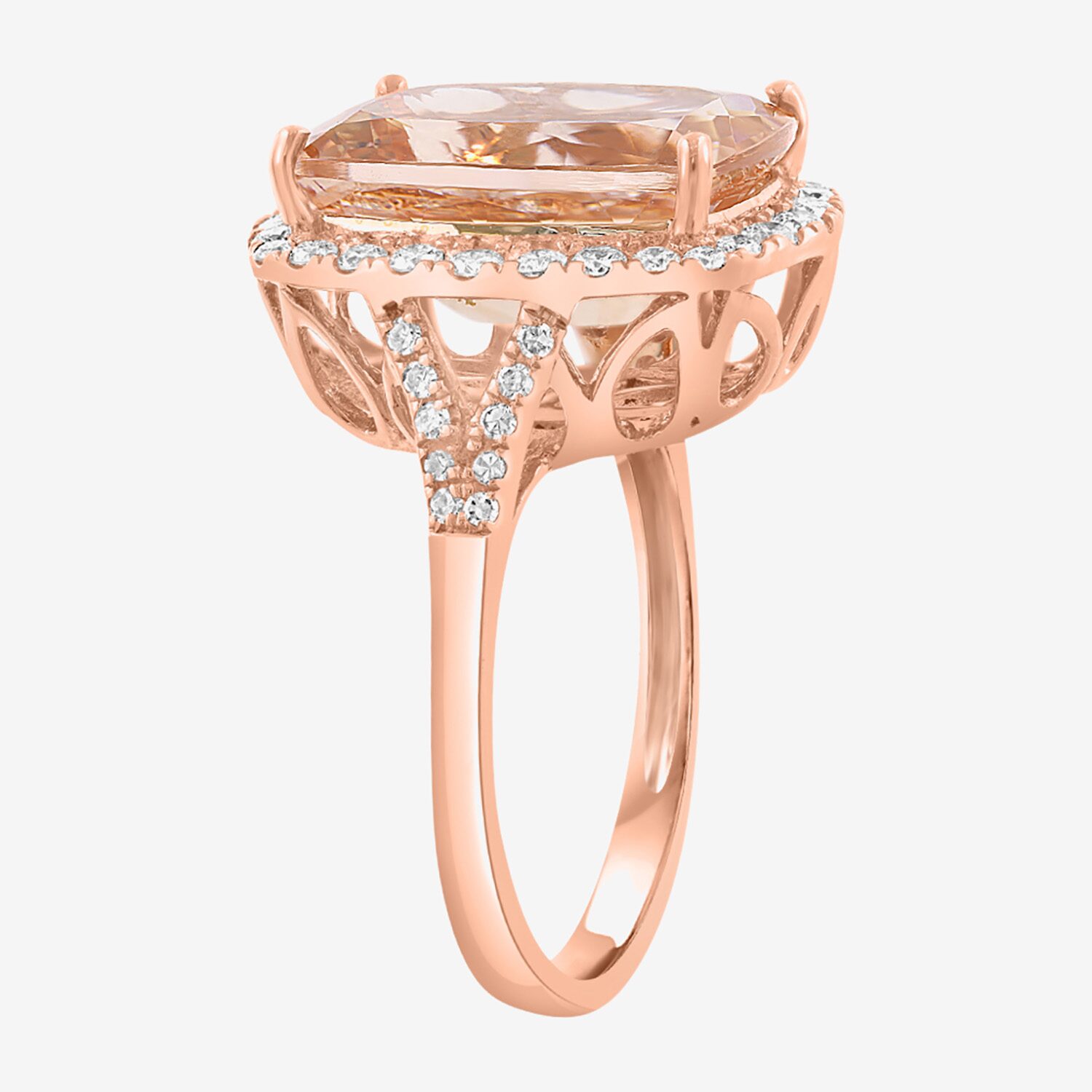 Effy Final Call Limited Quantities! Womens 1/2 CT. T.W. Genuine Pink Morganite 14K Gold Cocktail Ring