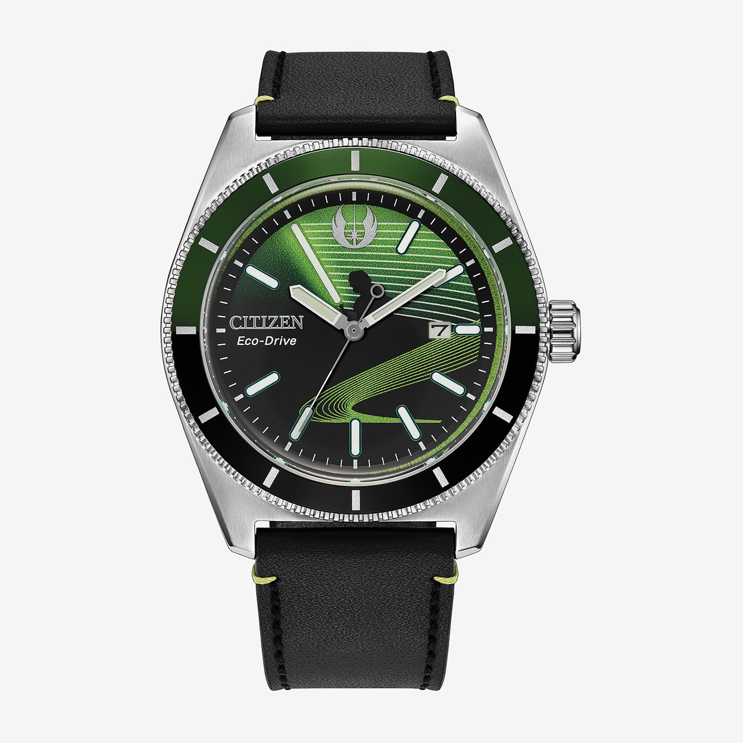 Citizen Luke Skywalker Mens Black Leather Strap Watch Aw1910-48w