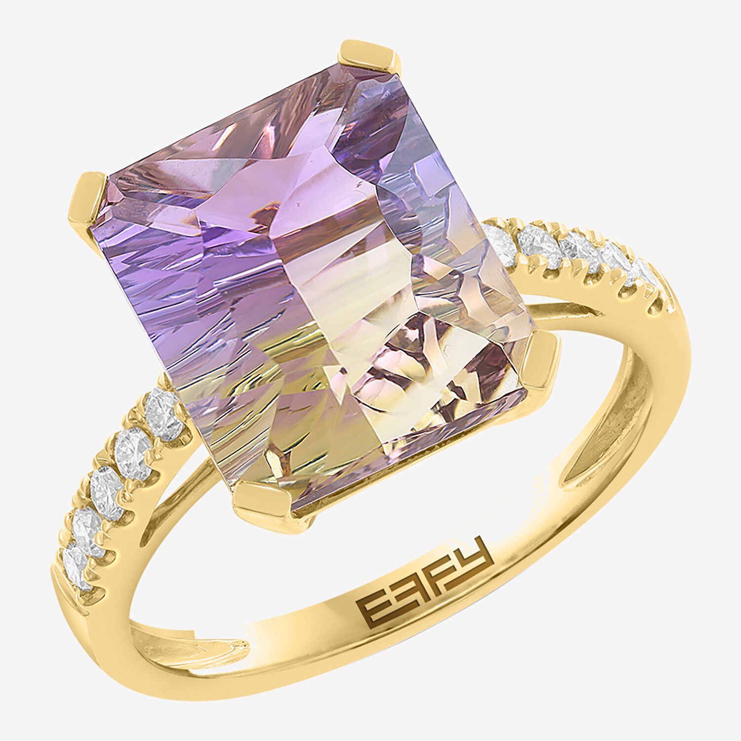 Effy Final Call Limited Quantities! Womens 1/5 CT. Genuine Purple Ametrine 14K Gold Cocktail Ring