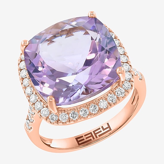 Effy Final Call Limited Quantities! Womens 1/2 CT. T.W. Genuine Purple Amethyst 14K Gold Cocktail Ring