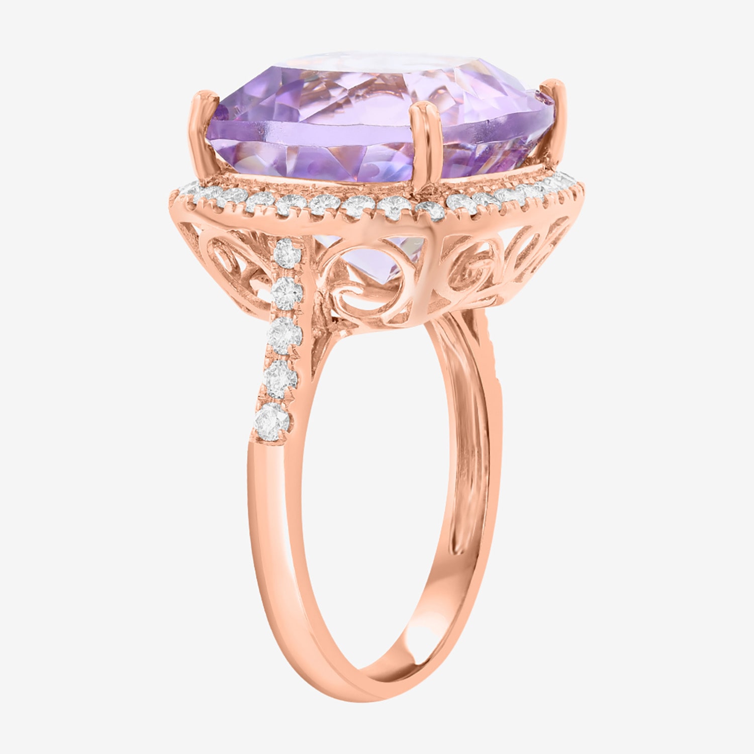 Effy Final Call Limited Quantities! Womens 1/ CT. T.W. Genuine Amethyst 14K Gold Cocktail Ring