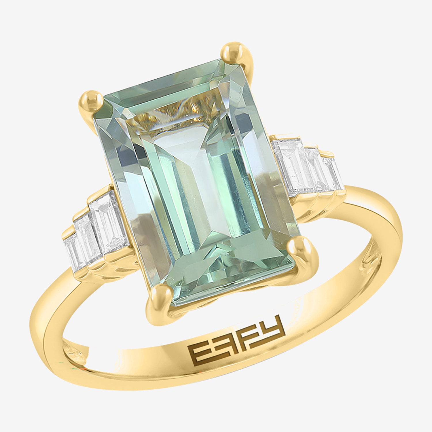 Effy Final Call Limited Quantities! Womens 1/ CT. T.W. Genuine Green Amethyst 14K Gold Cocktail Ring