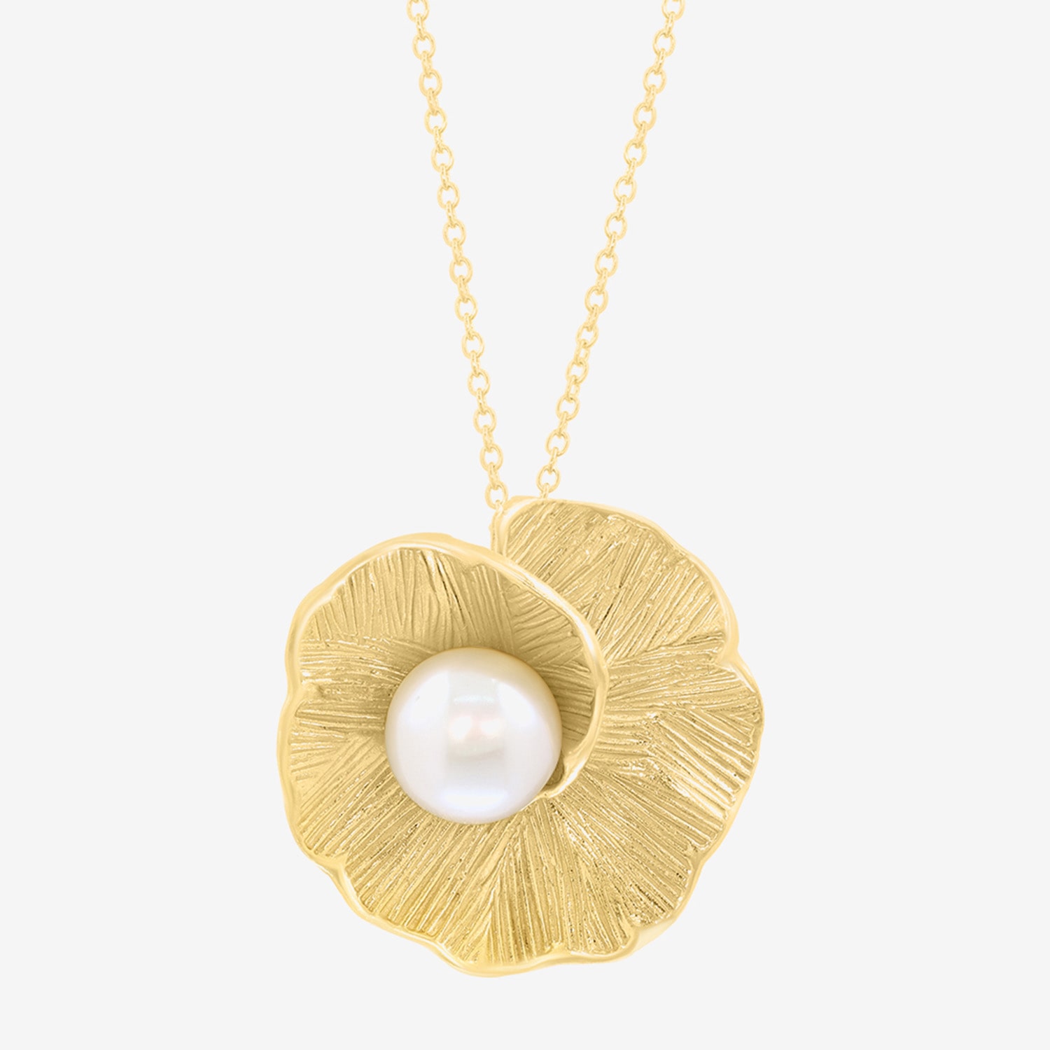 Effy Final Call Limited Quantities! Womens Genuine White Cultured Freshwater Pearl 14K Gold Over Silver Round 18 Inch Pendant Necklace