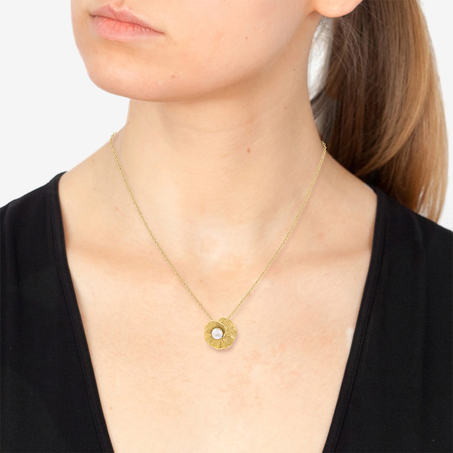 Effy Final Call Limited Quantities! Womens Genuine White Cultured Freshwater Pearl 14K Gold Over Silver Round 18 Inch Pendant Necklace