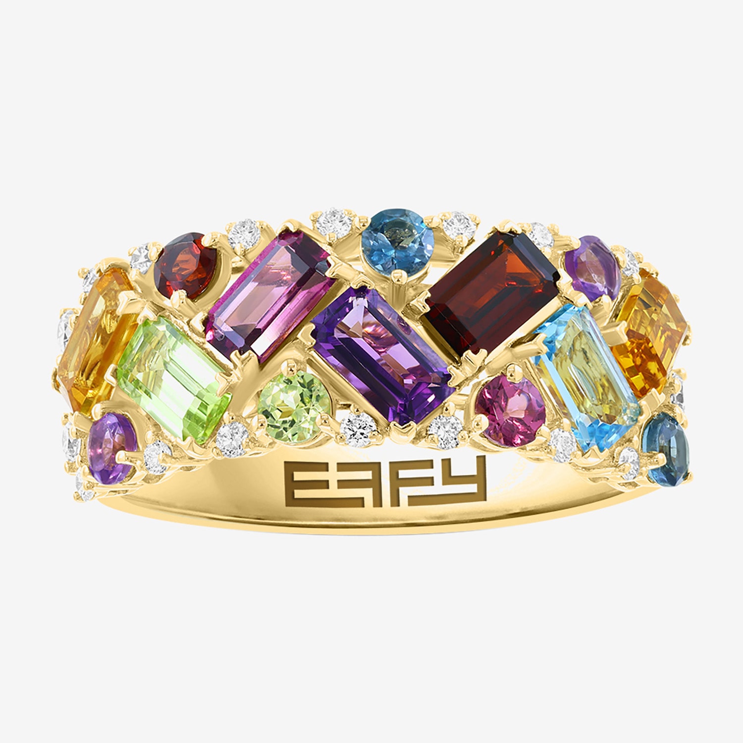 Effy Final Call Limited Quantities! Womens 1/5 CT. Genuine Multi Color 14K Gold Band