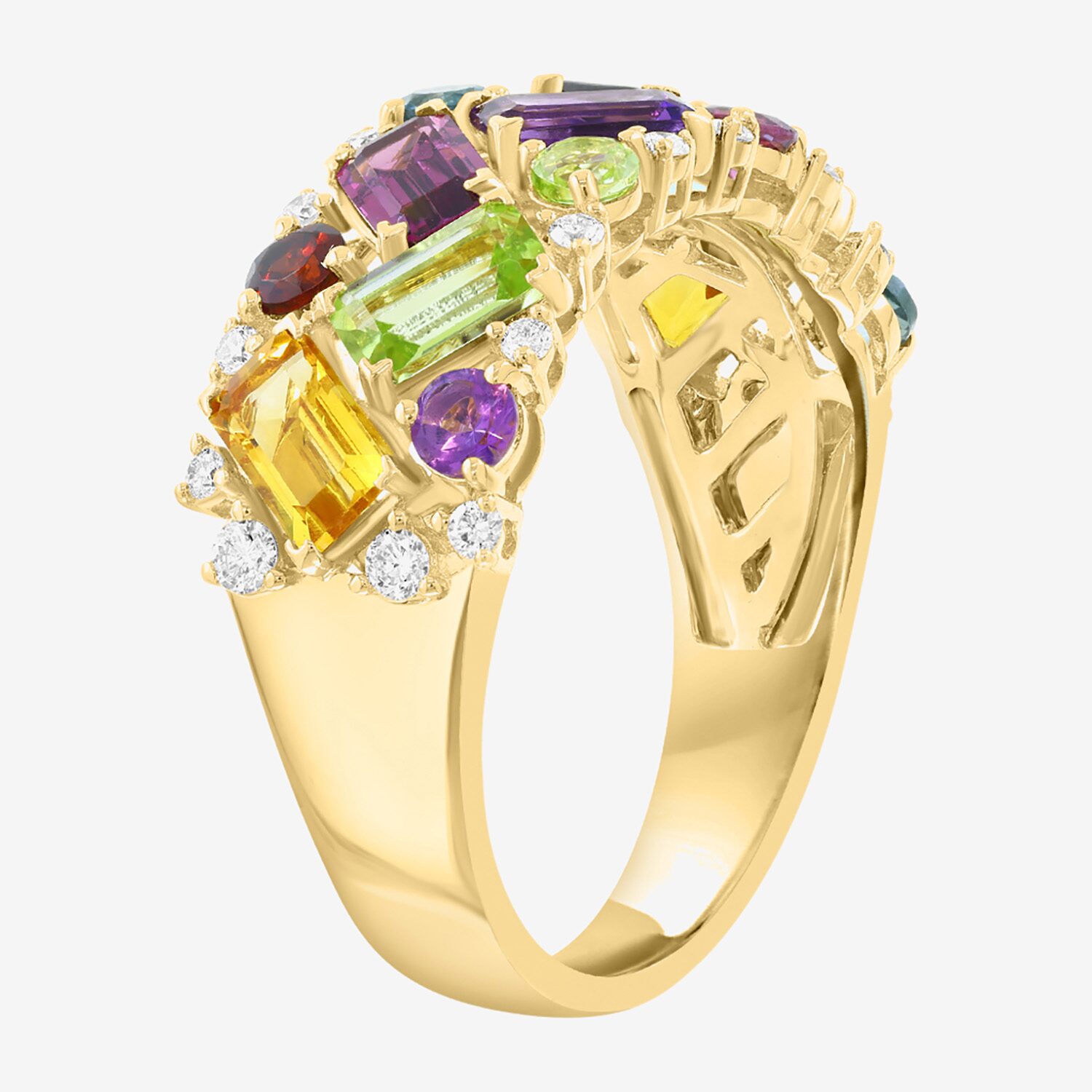 Effy Final Call Limited Quantities! Womens 1/5 CT. Genuine Multi Color 14K Gold Band
