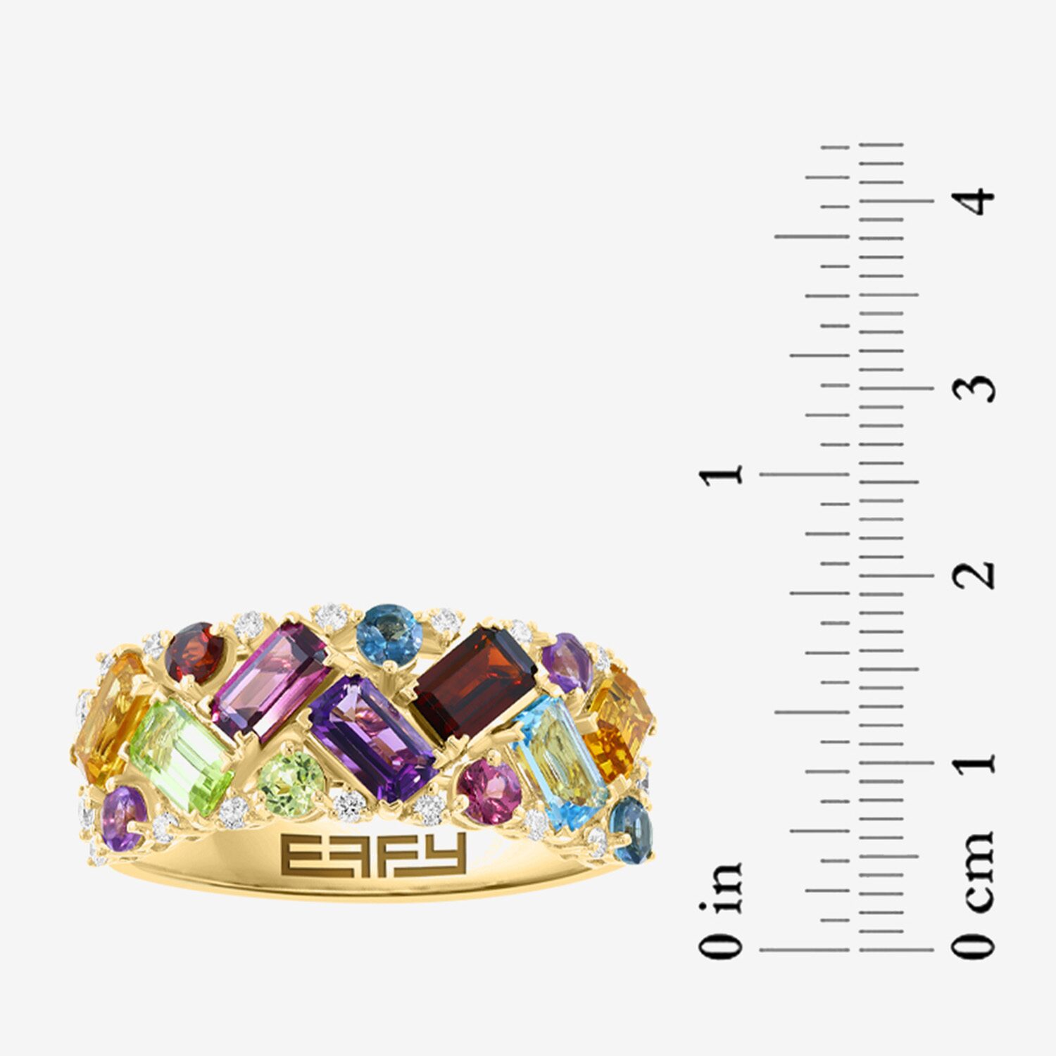 Effy Final Call Limited Quantities! Womens 1/5 CT. Genuine Multi Color 14K Gold Band