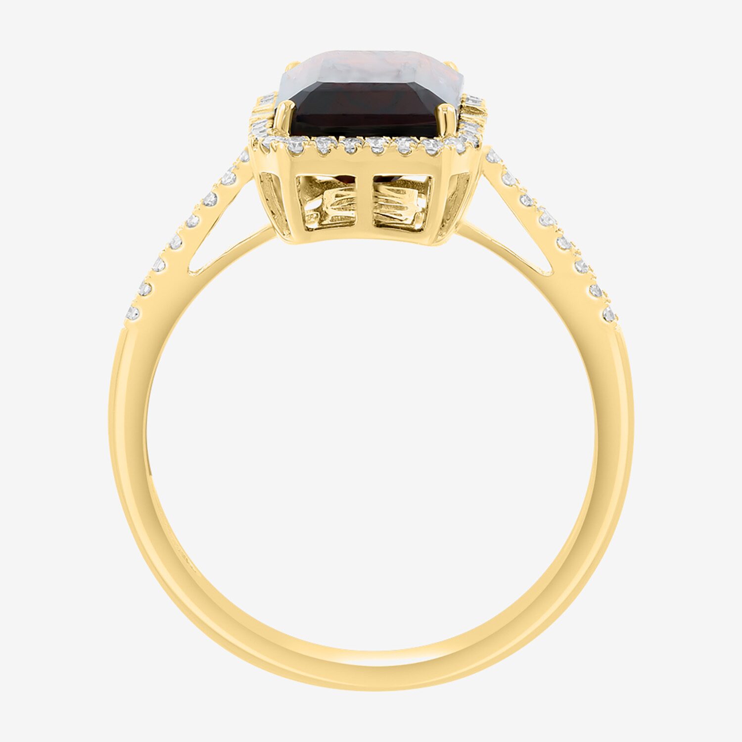 Effy Final Call Limited Quantities! Womens 1/4 CT. T.W. Genuine Red Garnet 14K Gold Side Stone Cocktail Ring