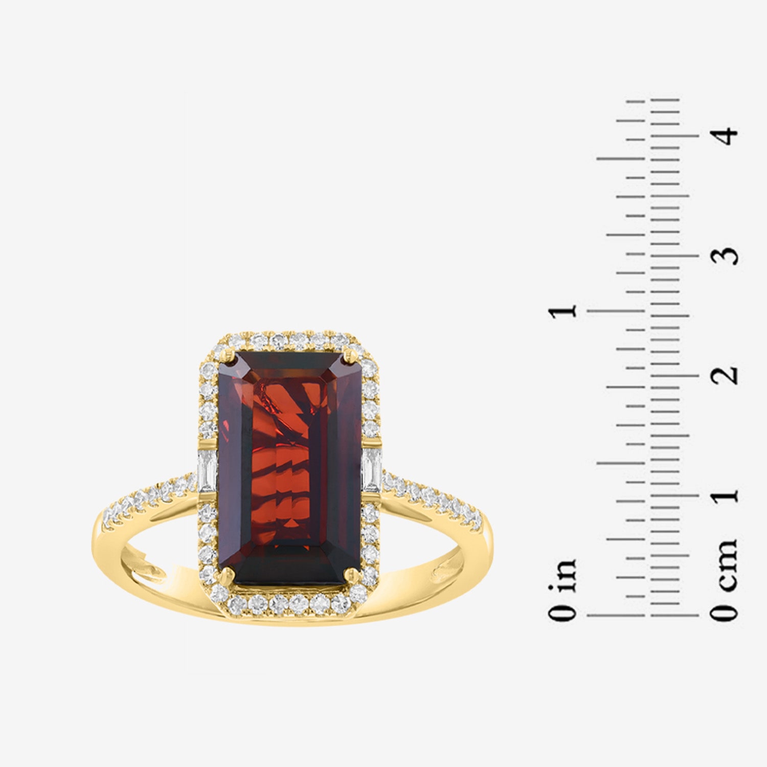 Effy Final Call Limited Quantities! Womens 1/4 CT. T.W. Genuine Red Garnet 14K Gold Side Stone Cocktail Ring