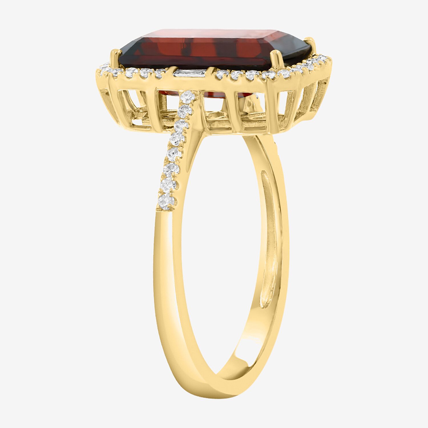 Effy Final Call Limited Quantities! Womens 1/4 CT. T.W. Genuine Red Garnet 14K Gold Side Stone Cocktail Ring