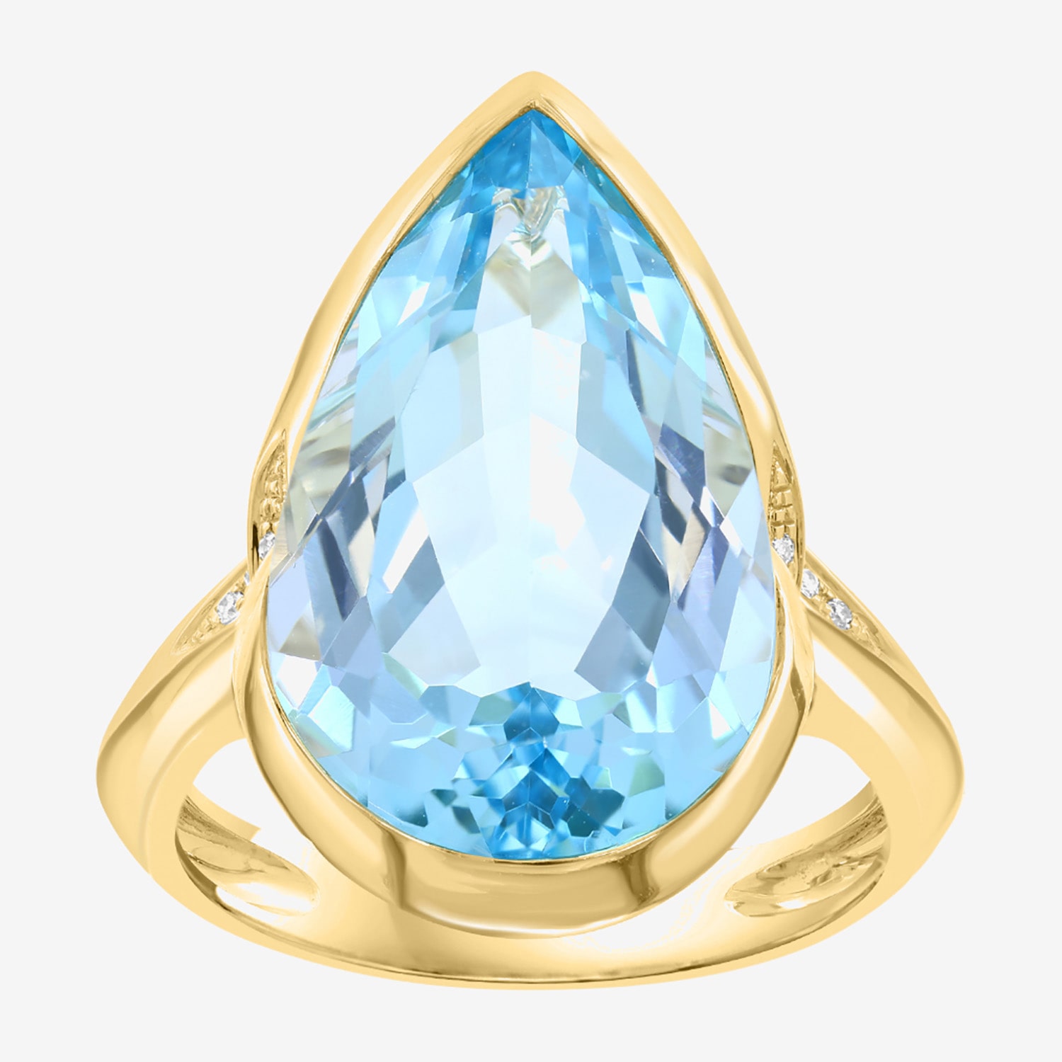 Effy Final Call Limited Quantities! Womens 1/5 CT. Genuine Blue Topaz 14K Gold Pear Cocktail Ring