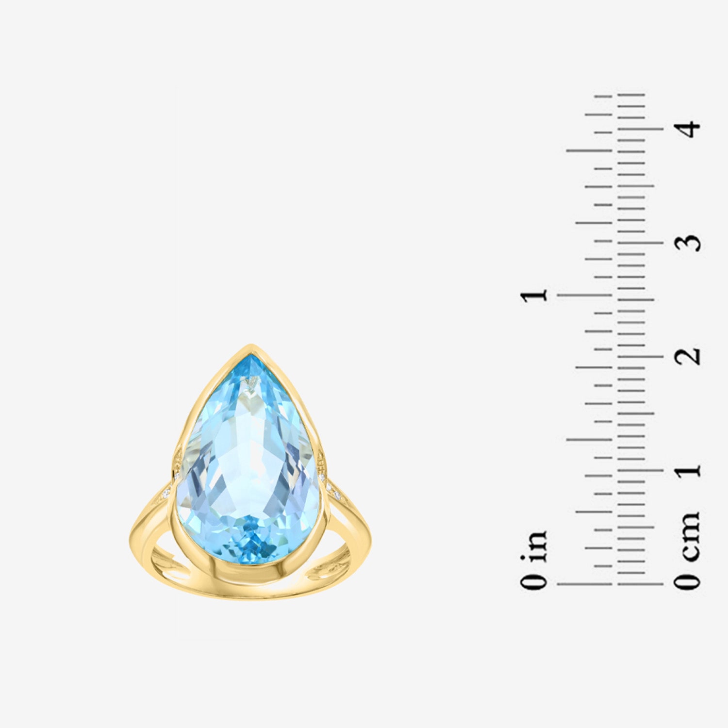 Effy Final Call Limited Quantities! Womens 1/5 CT. Genuine Blue Topaz 14K Gold Pear Cocktail Ring