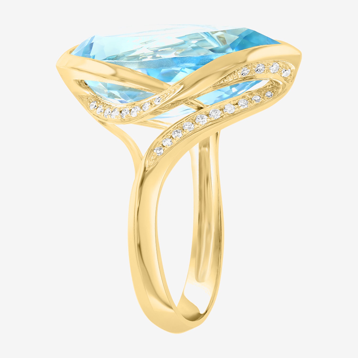 Effy Final Call Limited Quantities! Womens 1/5 CT. Genuine Blue Topaz 14K Gold Pear Cocktail Ring