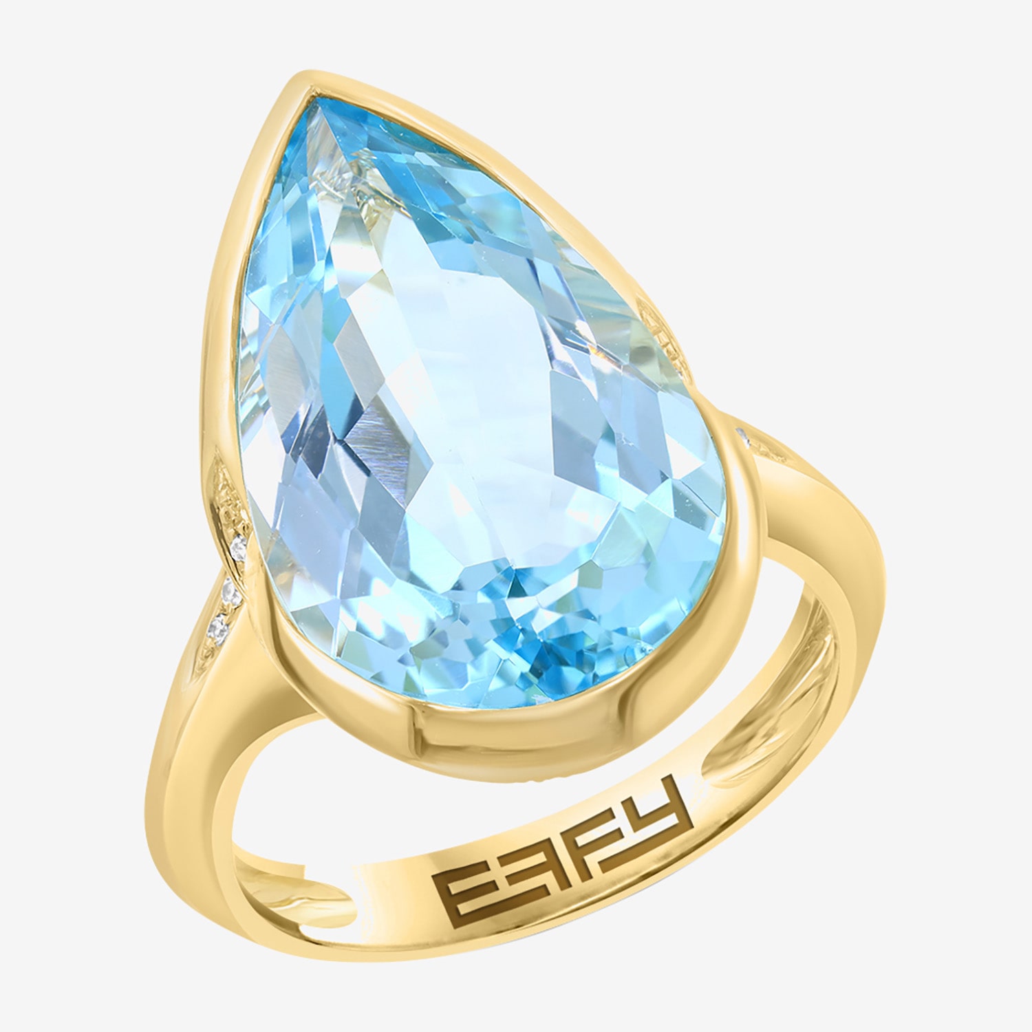 Effy Final Call Limited Quantities! Womens 1/5 CT. Genuine Blue Topaz 14K Gold Pear Cocktail Ring