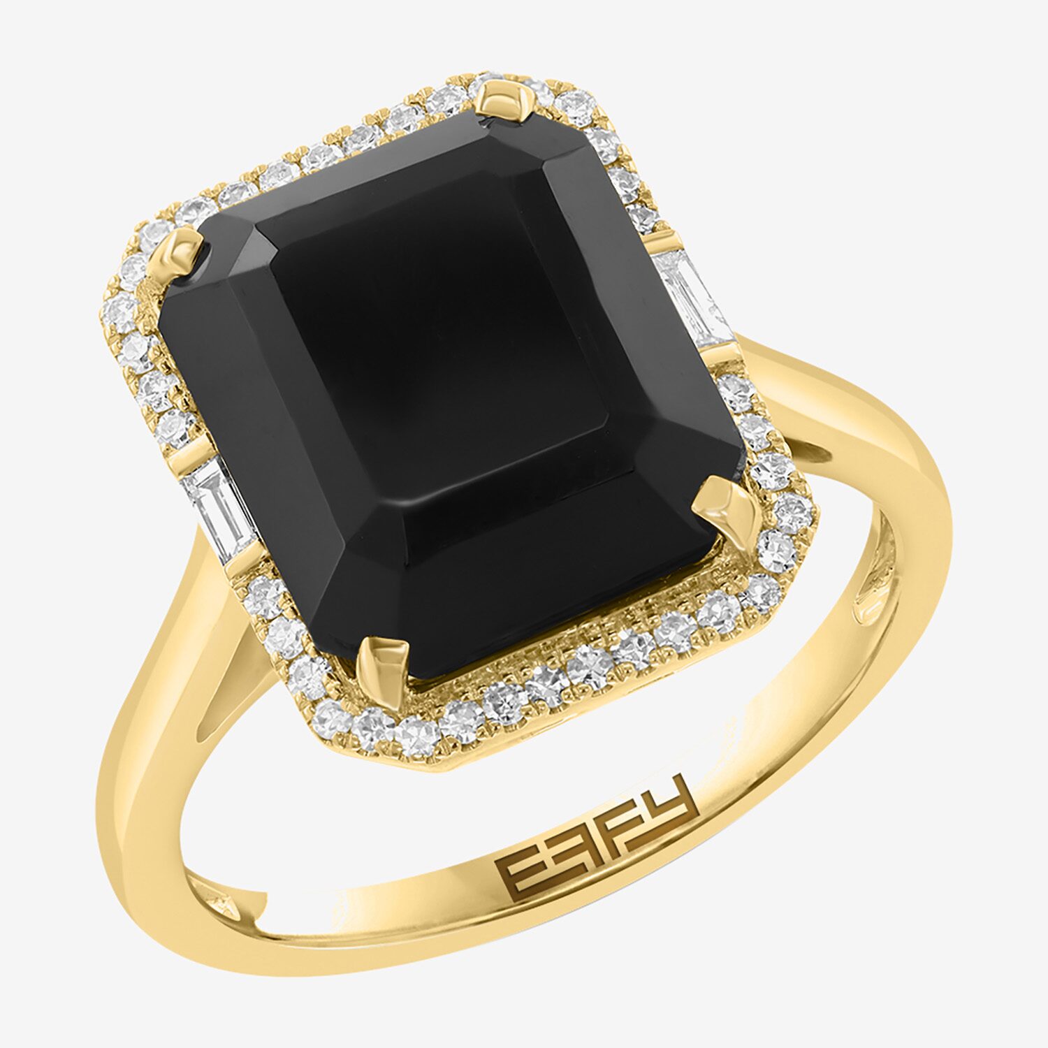Effy Final Call Limited Quantities! Womens 1/5 CT. Genuine Black Onyx 14K Gold Cocktail Ring
