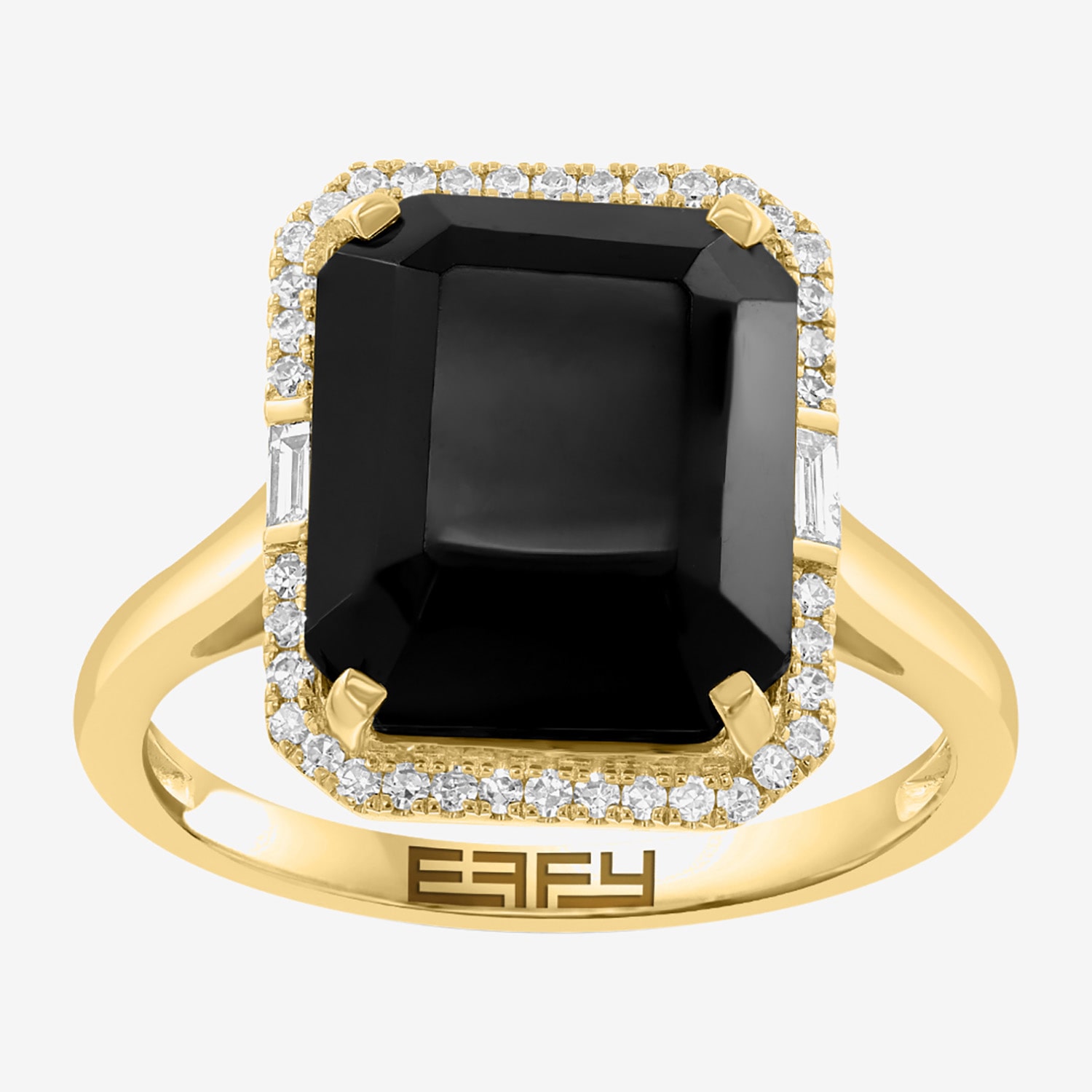 Effy Final Call Limited Quantities! Womens 1/5 CT. Genuine Black Onyx 14K Gold Cocktail Ring