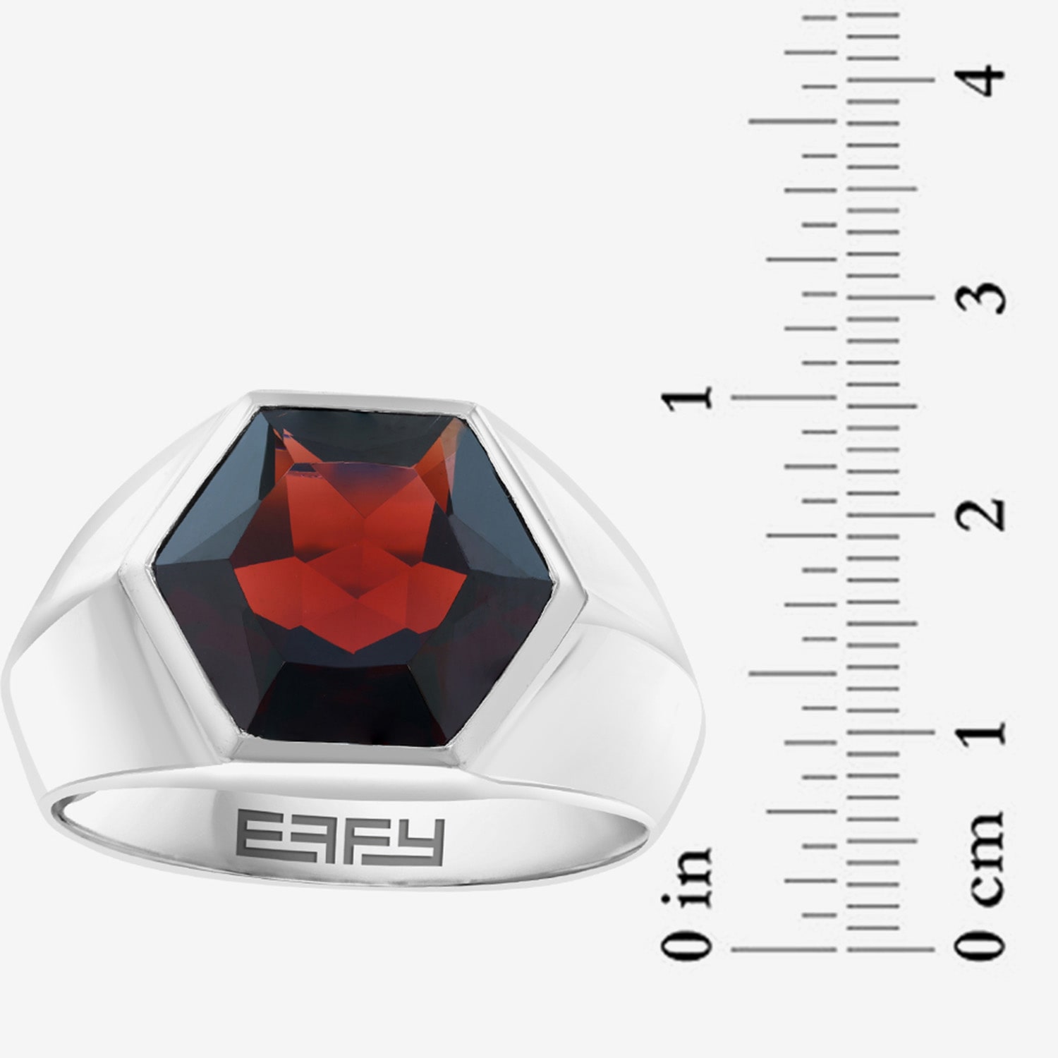 Effy Final Call Limited Quantities! Mens Genuine Red Garnet Sterling Silver Fashion Ring