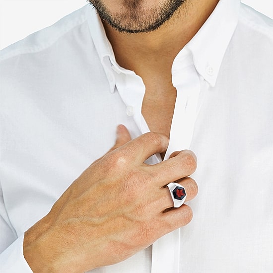 Effy Final Call Limited Quantities! Mens Genuine Red Garnet Sterling Silver Fashion Ring