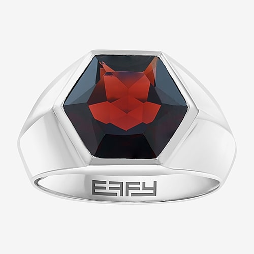 Effy Final Call Limited Quantities! Mens Genuine Red Garnet Sterling Silver Fashion Ring