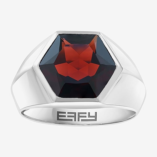 Effy Final Call Limited Quantities! Mens Genuine Red Garnet Sterling Silver Fashion Ring