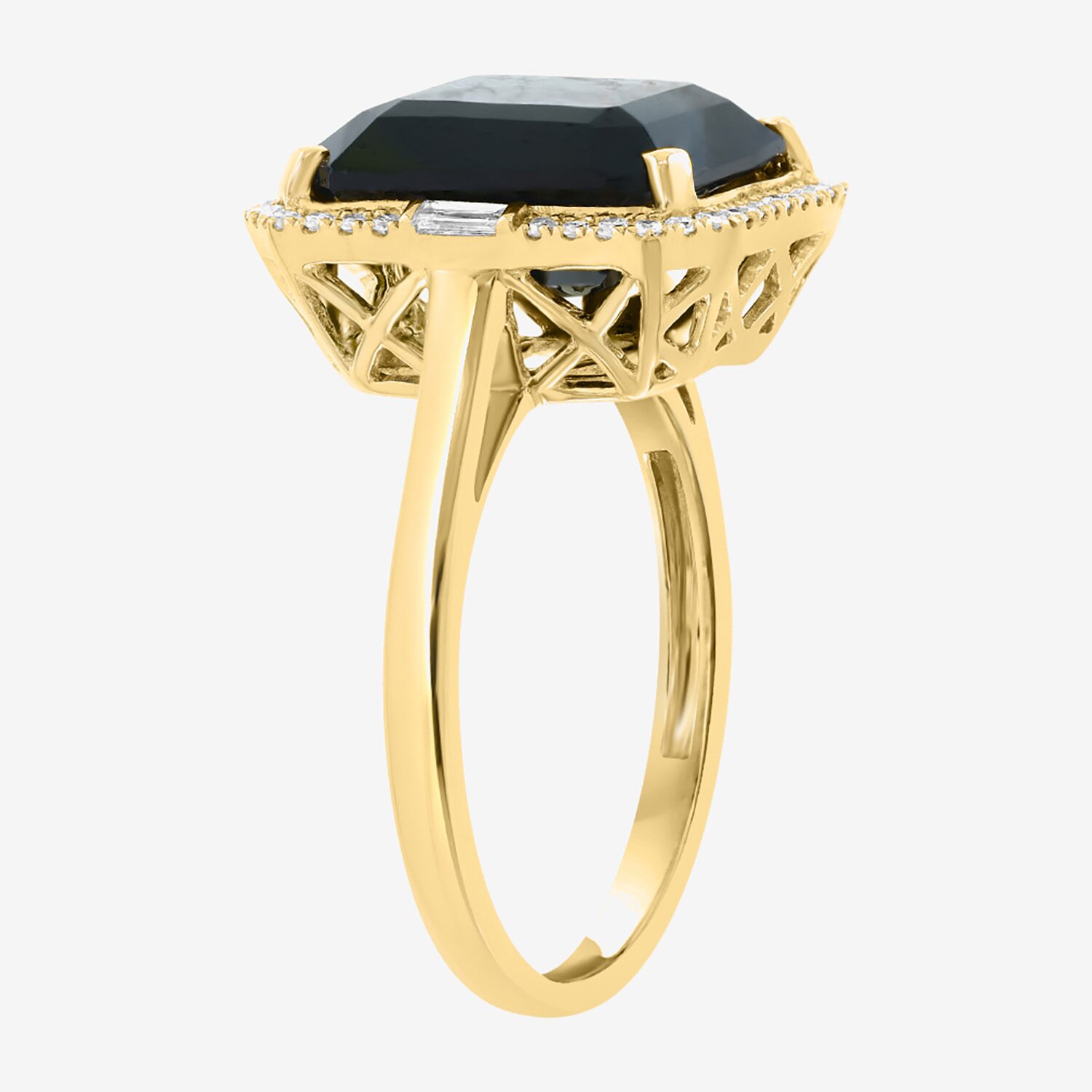 Effy Final Call Limited Quantities! Womens 1/5 CT. Genuine Black Onyx 14K Gold Cocktail Ring