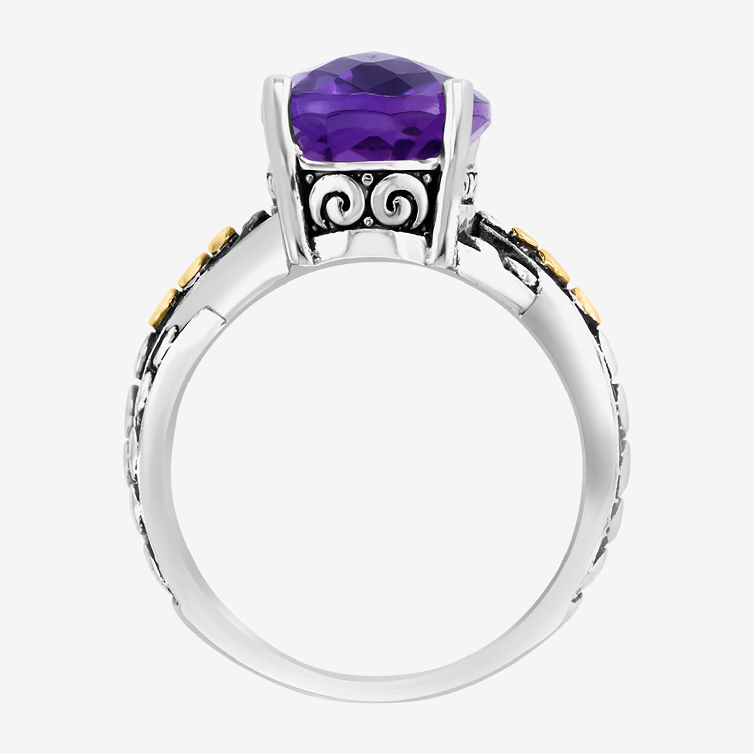 Effy Final Call Limited Quantities! Womens Genuine Purple Amethyst 18K Gold Over Silver Oval Cocktail Ring