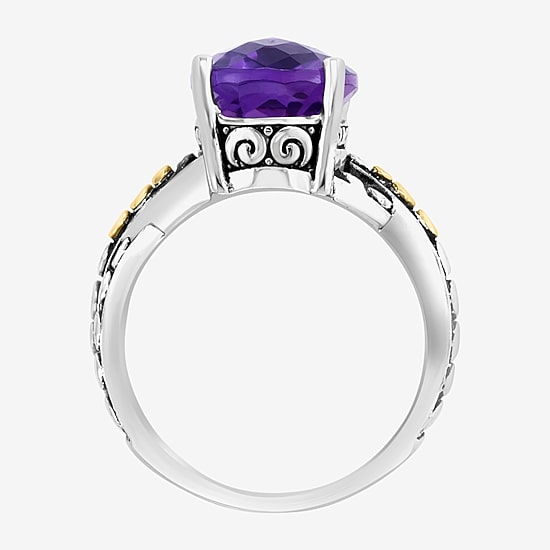 Effy Final Call Limited Quantities! Womens Genuine Purple Amethyst 18K Gold Over Silver Oval Cocktail Ring