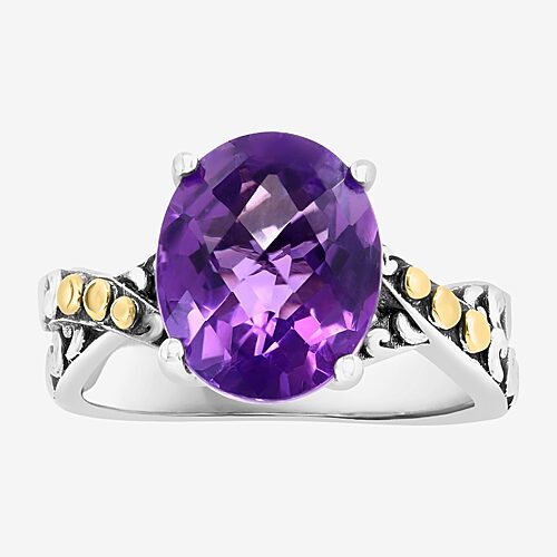Effy Final Call Limited Quantities! Womens Genuine Purple Amethyst 18k Gold Over Silver Oval Cocktail Ring