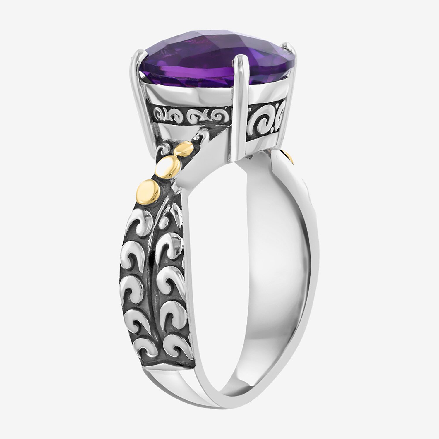 Effy Final Call Limited Quantities! Womens Genuine Purple Amethyst 18K Gold Over Silver Oval Cocktail Ring