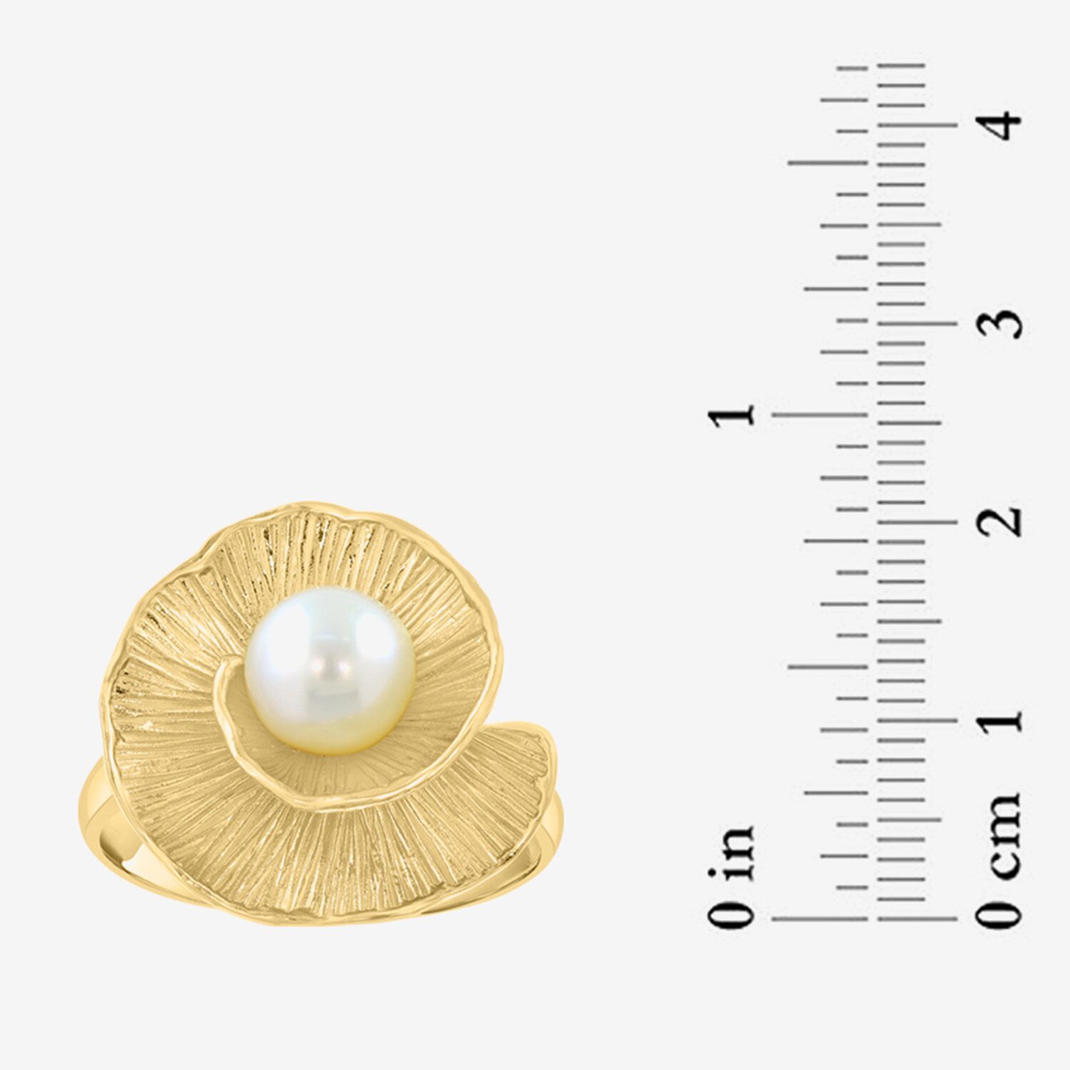 Effy Final Call Limited Quantities! Womens 6.5MM White Cultured Freshwater Pearl 14K Gold Over Silver Flower Cocktail Ring
