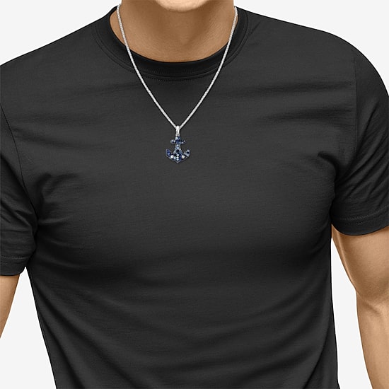 Effy Final Call Limited Quantities! Womens Genuine Blue Sapphire Sterling Silver Anchor 18 Inch Pendant Necklace