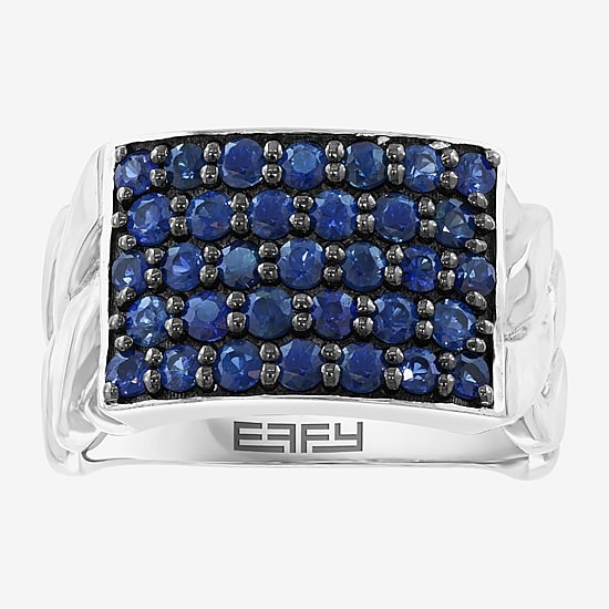 Effy Final Call Limited Quantities! Mens Genuine Blue Sapphire Sterling Silver Fashion Ring