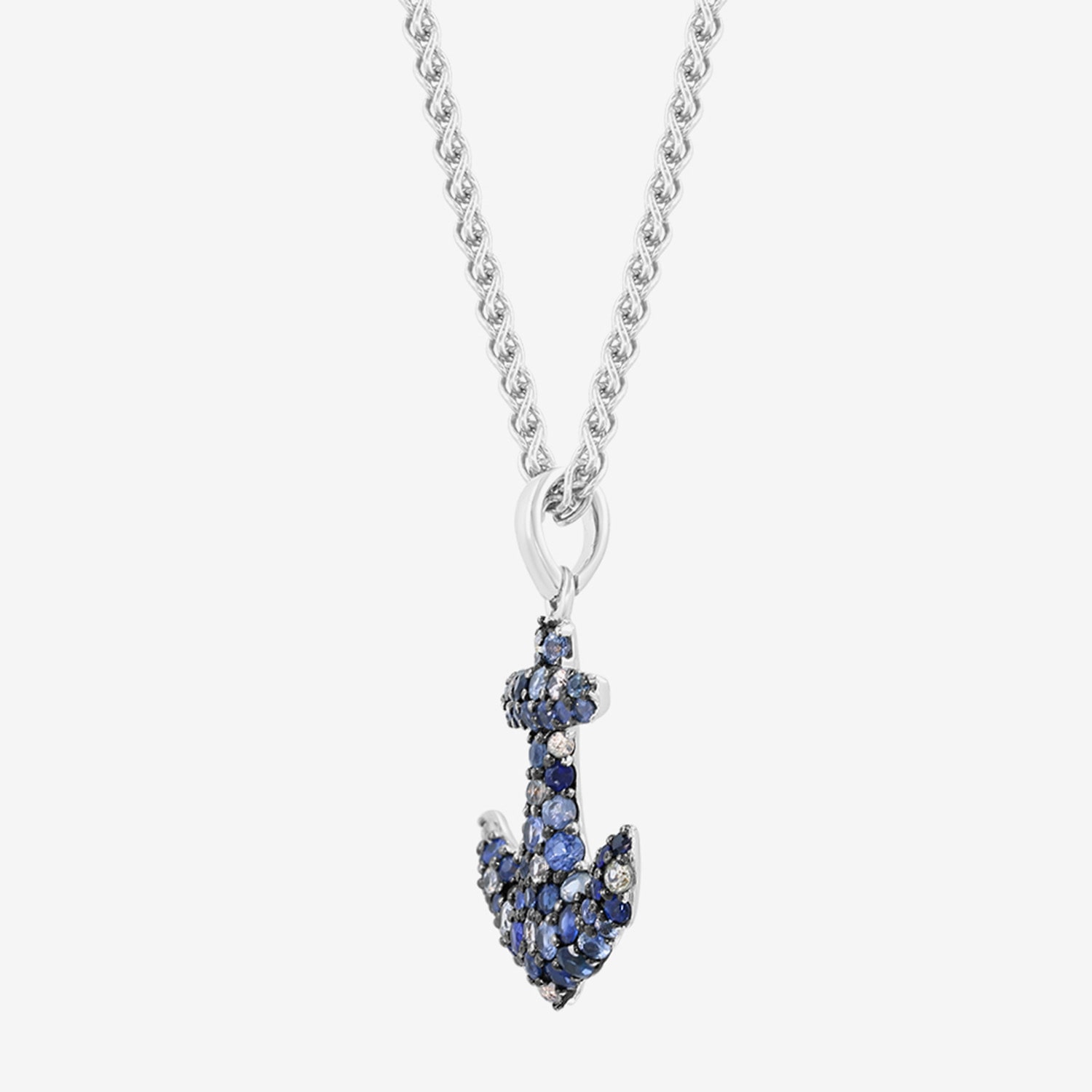 Effy Final Call Limited Quantities! Womens Genuine Blue Sapphire Sterling Silver Anchor 18 Inch Pendant Necklace