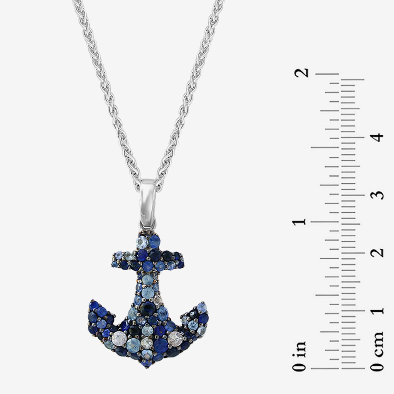 Effy Final Call Limited Quantities! Womens Genuine Blue Sapphire Sterling Silver Anchor 18 Inch Pendant Necklace