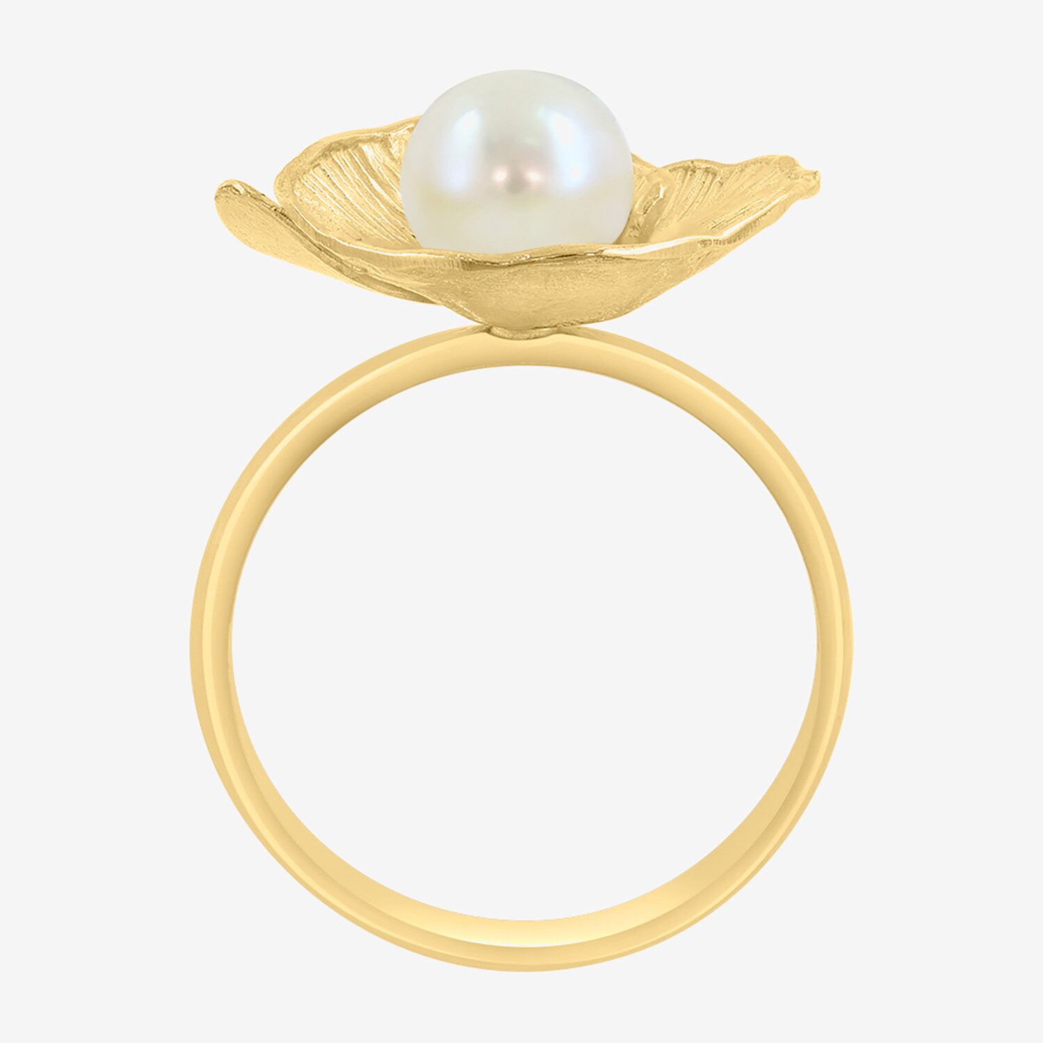 Effy Final Call Limited Quantities! Womens 6.5MM White Cultured Freshwater Pearl 14K Gold Over Silver Flower Cocktail Ring