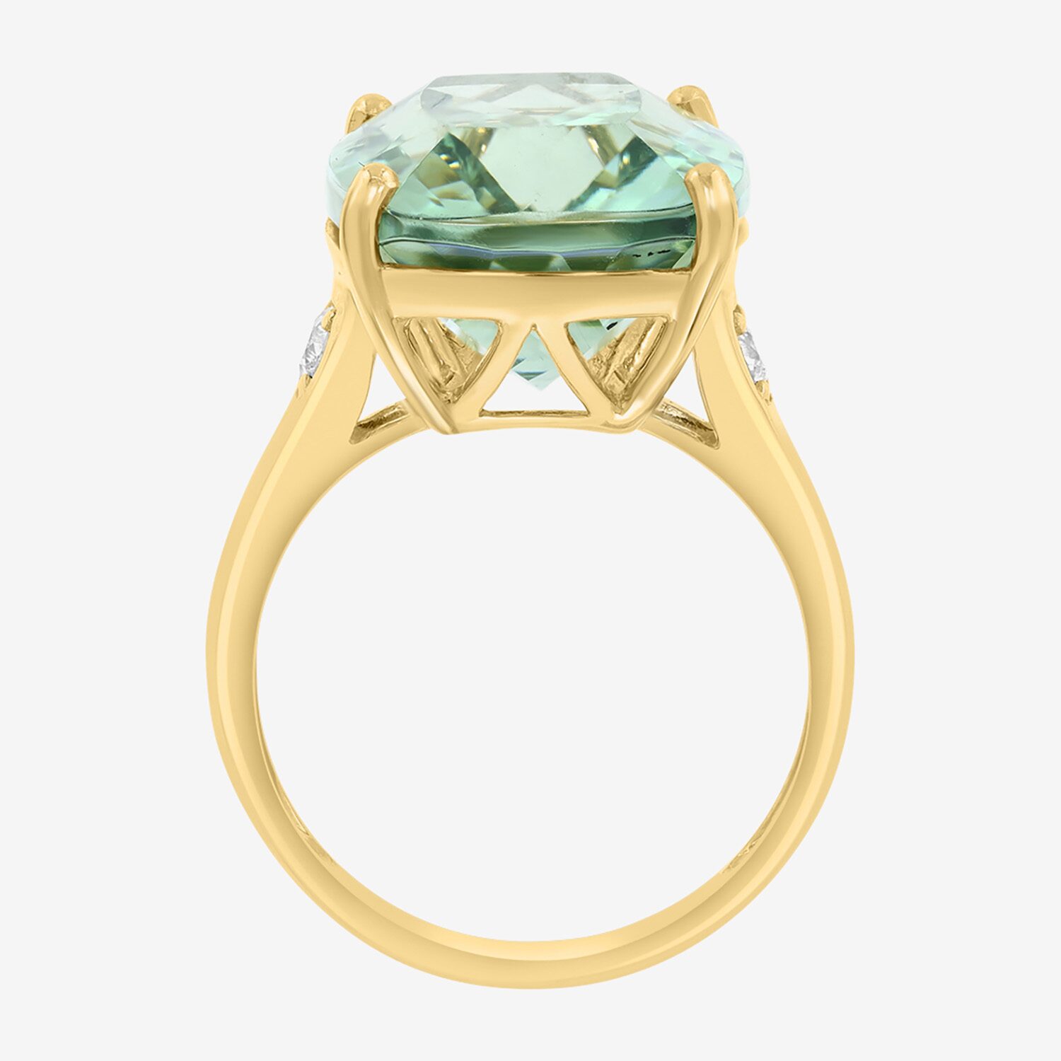 Effy Final Call Limited Quantities! Womens 1/6 CT. T.W. Genuine Green Amethyst 14K Gold Cushion Cocktail Ring