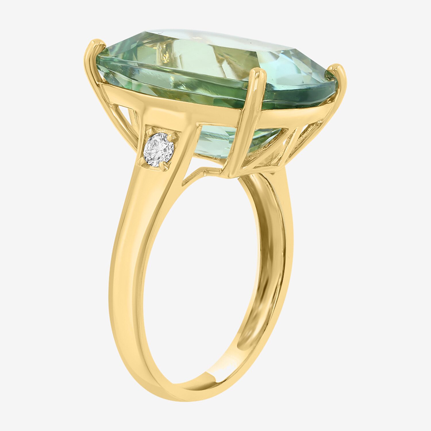 Effy Final Call Limited Quantities! Womens 1/6 CT. T.W. Genuine Green Amethyst 14K Gold Cushion Cocktail Ring